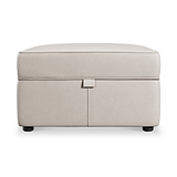 Edison Leather Storage Footstool Cloud Grey from Roseland Furniture