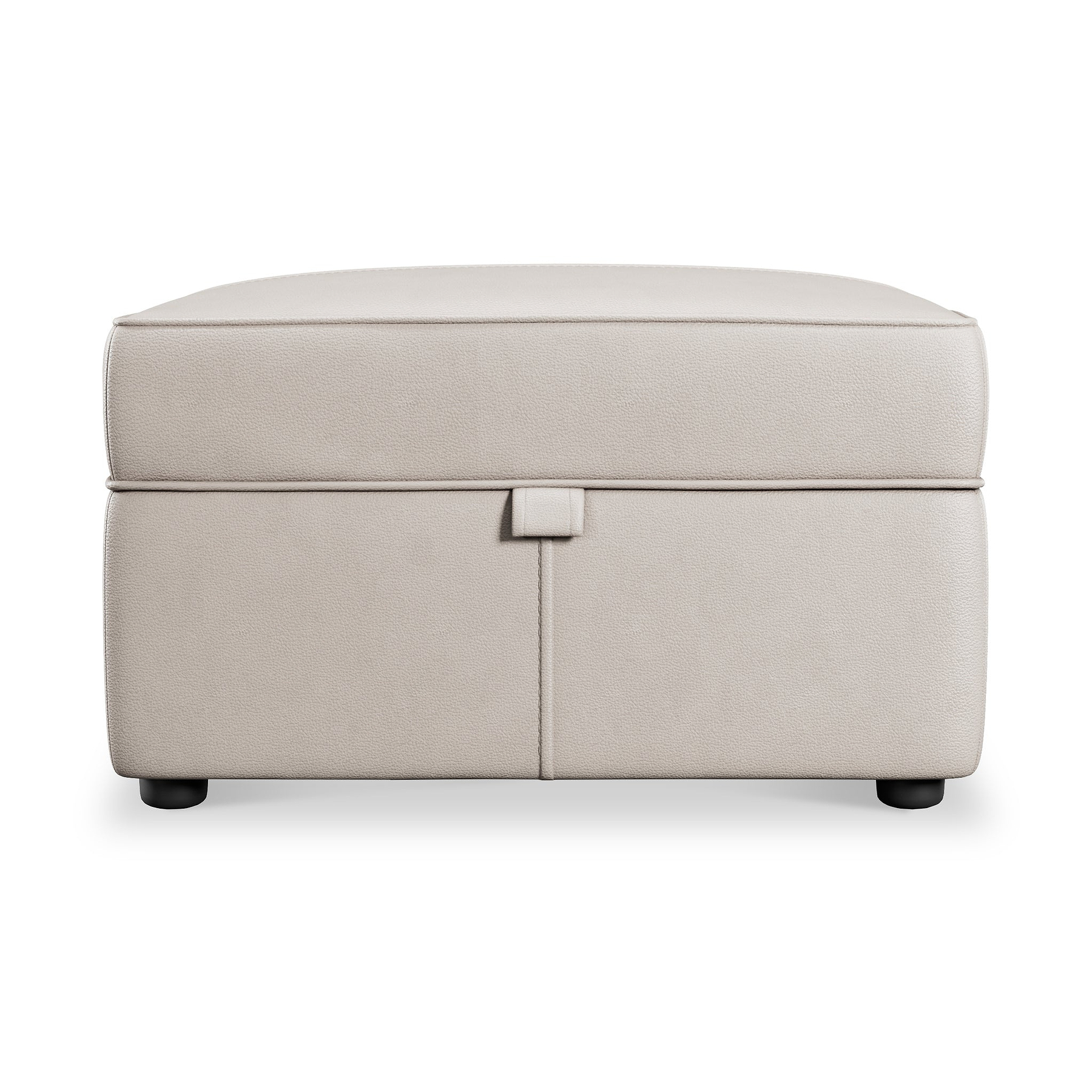 Edison Leather Storage Footstool Cloud Grey from Roseland Furniture