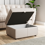Edison Leather Storage Footstool Cloud Grey from Roseland Furniture