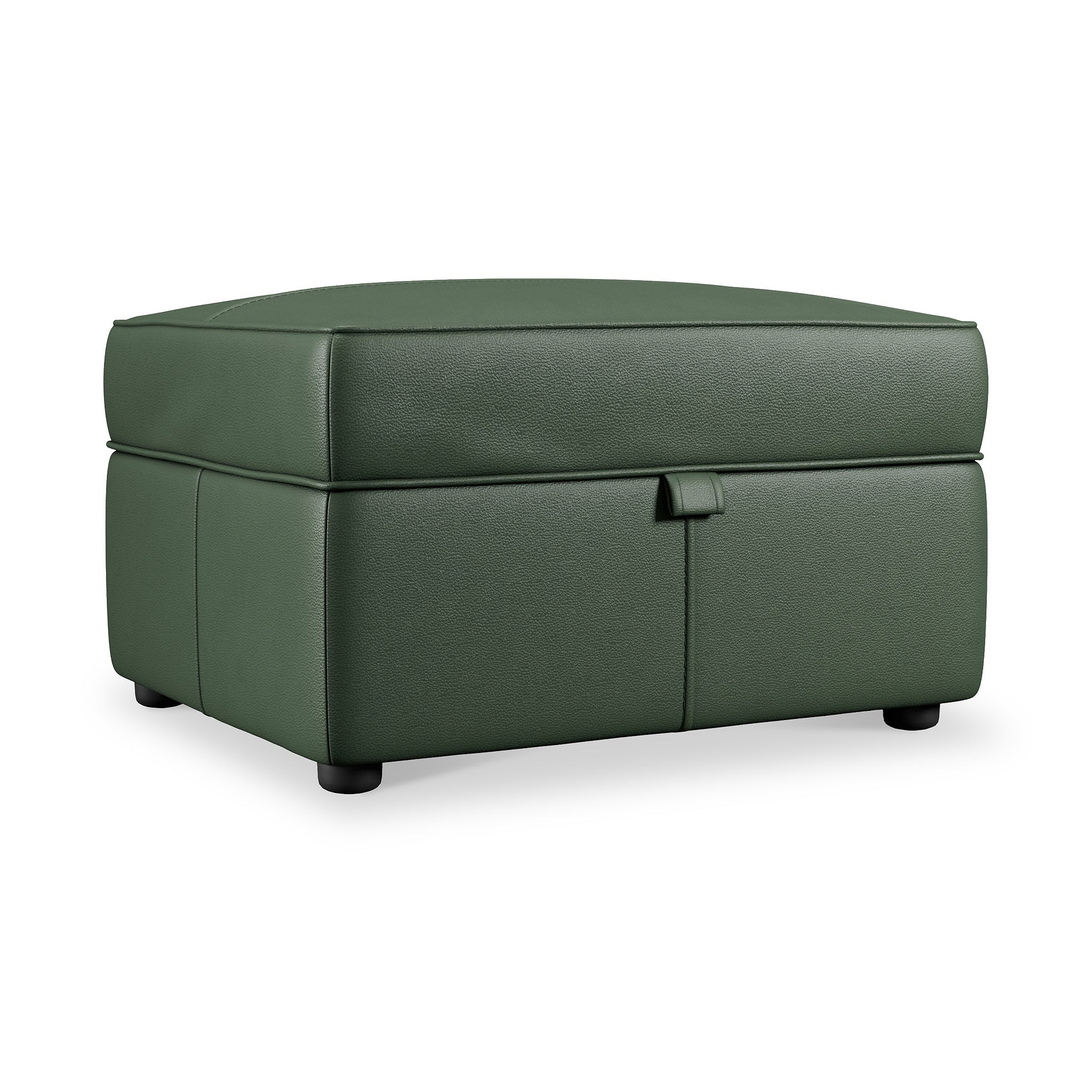 Edison Leather Storage Footstool Hunter Green from Roseland Furniture