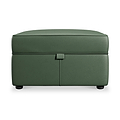 Edison Leather Storage Footstool Hunter Green from Roseland Furniture