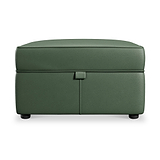 Edison Leather Storage Footstool Hunter Green from Roseland Furniture