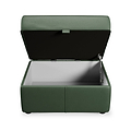Edison Leather Storage Footstool Hunter Green from Roseland Furniture