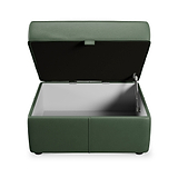 Edison Leather Storage Footstool Hunter Green from Roseland Furniture