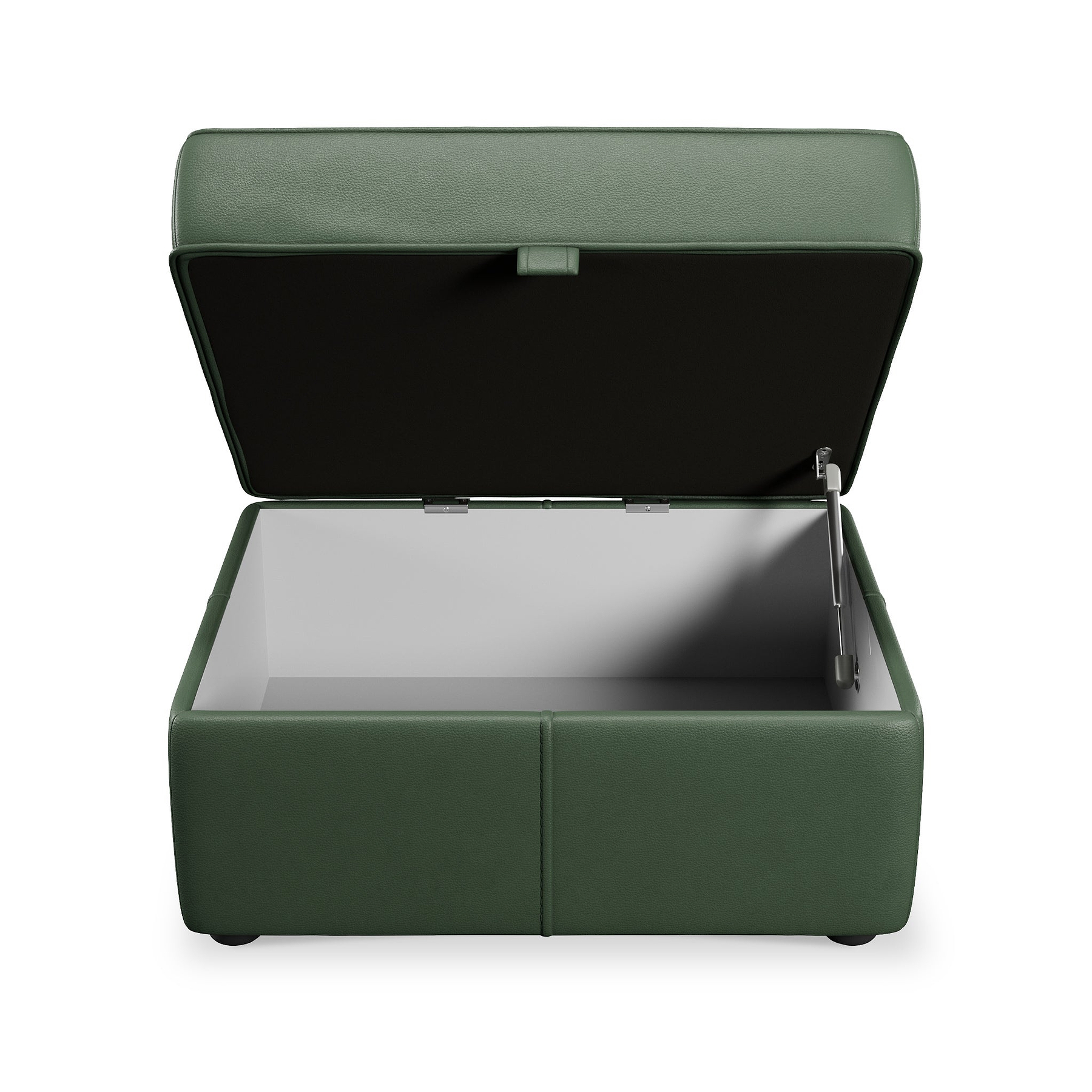 Edison Leather Storage Footstool Hunter Green from Roseland Furniture