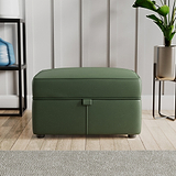 Edison Leather Storage Footstool Hunter Green from Roseland Furniture