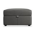 Edison Leather Storage Footstool Raven from Roseland Furniture