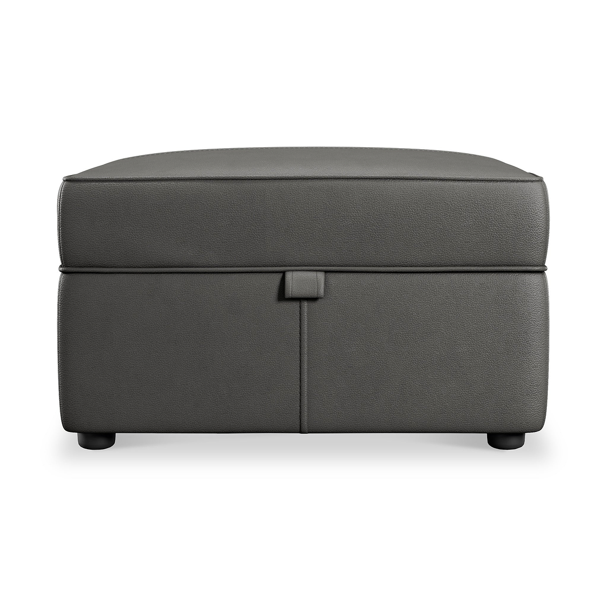 Edison Leather Storage Footstool Raven from Roseland Furniture