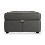 Edison Leather Storage Footstool Raven from Roseland Furniture
