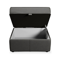 Edison Leather Storage Footstool Raven from Roseland Furniture