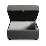 Edison Leather Storage Footstool Raven from Roseland Furniture
