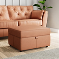 Edison Leather Storage Footstool Saddle from Roseland Furniture