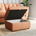 Edison Leather Storage Footstool Saddle from Roseland Furniture