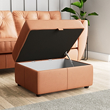 Edison Leather Storage Footstool Saddle from Roseland Furniture