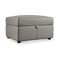 Edison Leather Storage Footstool Stone Grey from Roseland Furniture