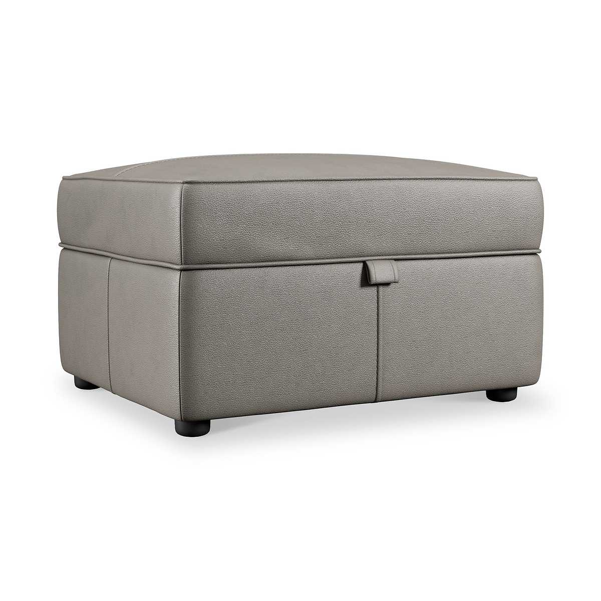Edison Leather Storage Footstool Stone Grey from Roseland Furniture
