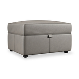 Edison Leather Storage Footstool Stone Grey from Roseland Furniture
