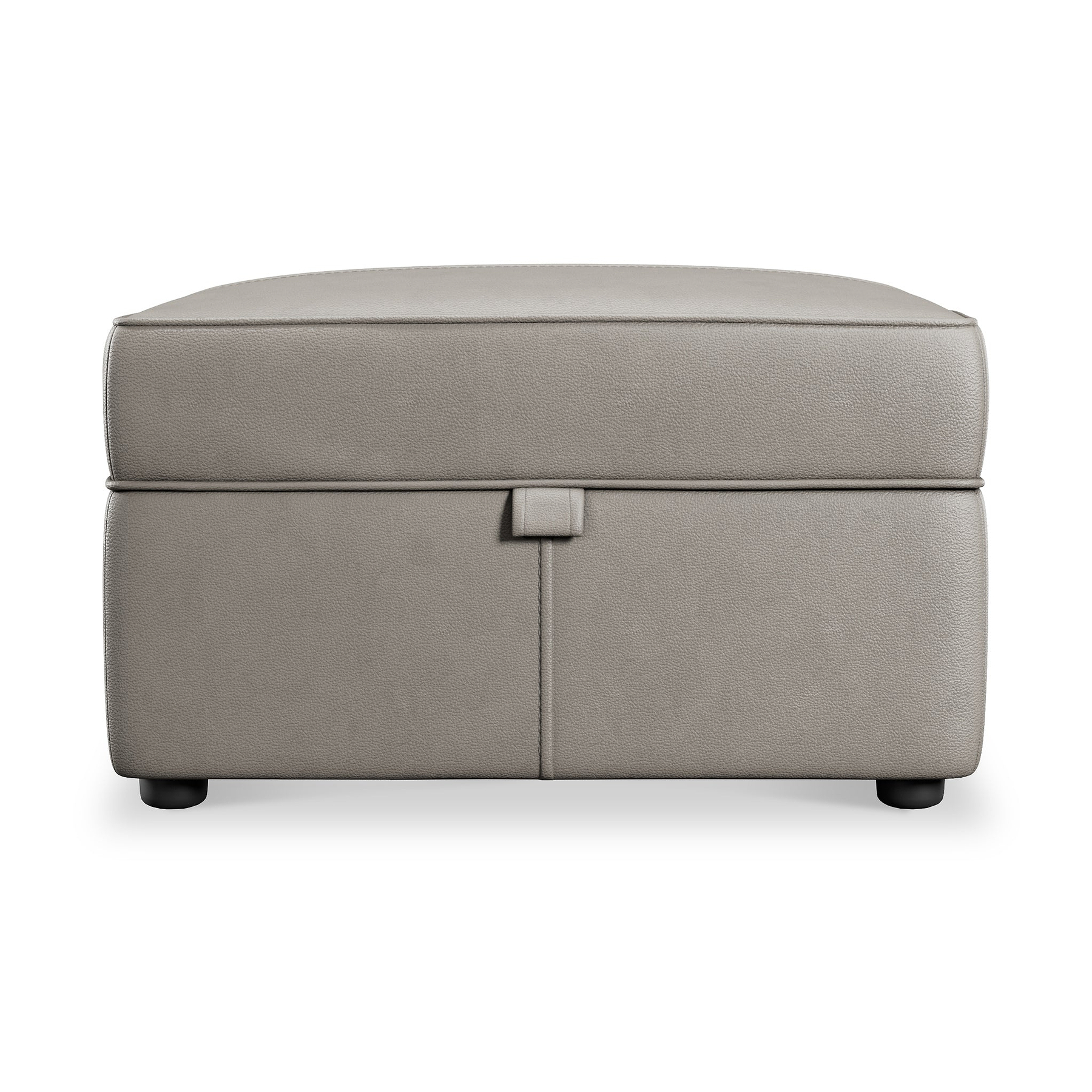 Edison Leather Storage Footstool Stone Grey from Roseland Furniture