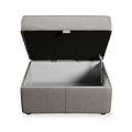 Edison Leather Storage Footstool Stone Grey from Roseland Furniture