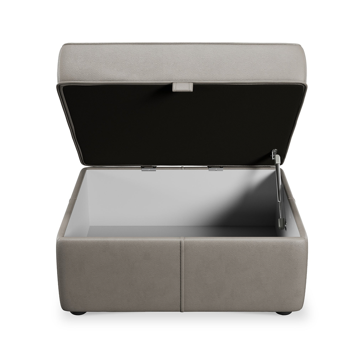 Edison Leather Storage Footstool Stone Grey from Roseland Furniture