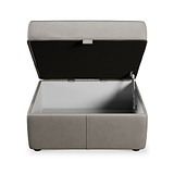 Edison Leather Storage Footstool Stone Grey from Roseland Furniture