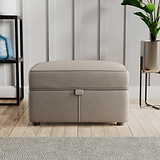 Edison Leather Storage Footstool Stone Grey from Roseland Furniture
