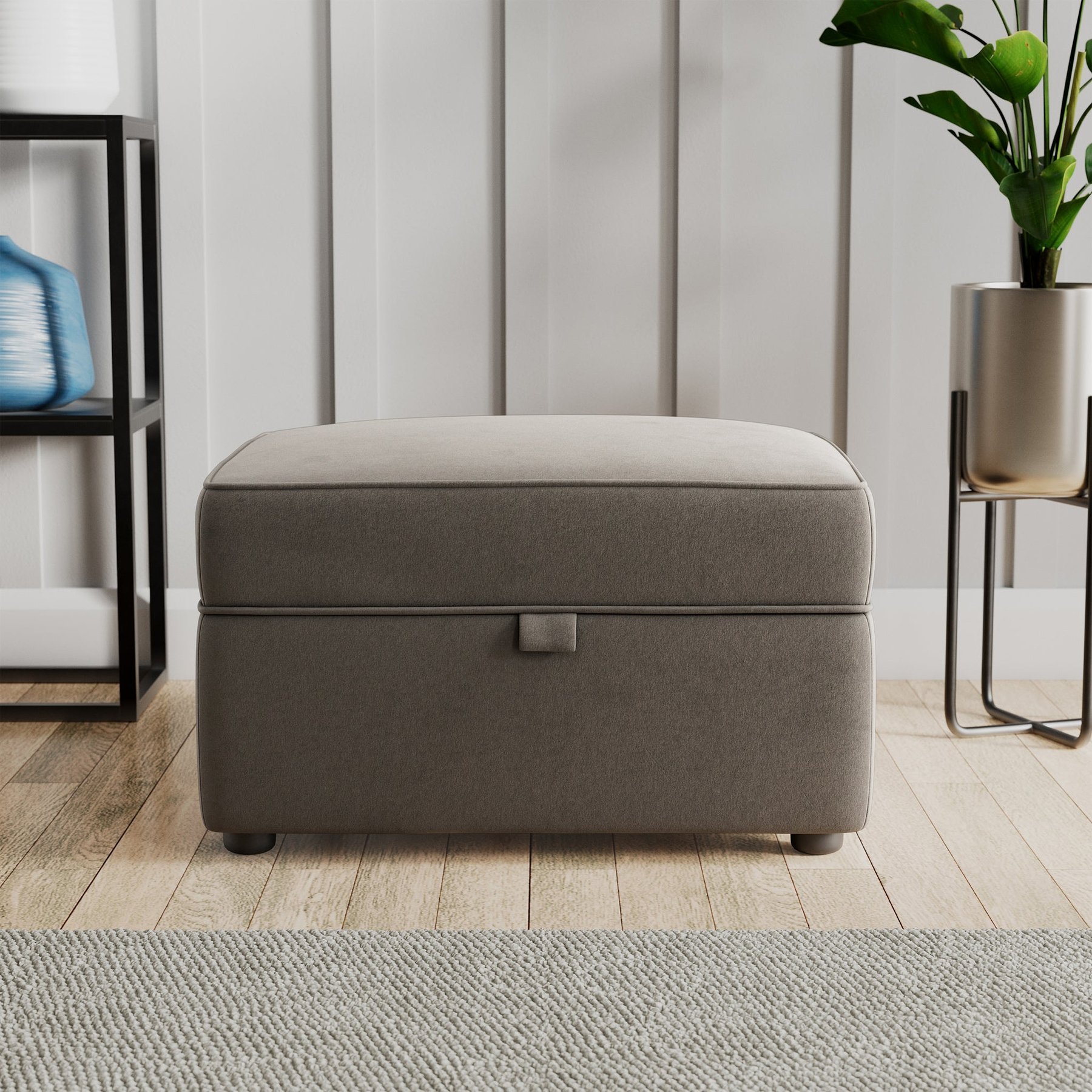 Edison Storage Footstool Asphalt Dims from Roseland Furniture