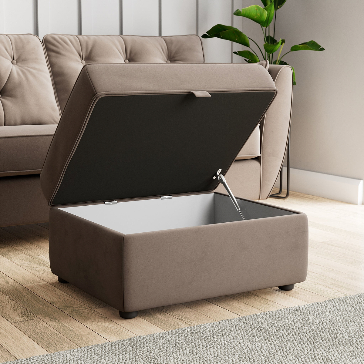 Edison Storage Footstool Mole from Roseland Furniture