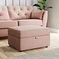Edison Storage Footstool Blush Pink from Roseland Furniture