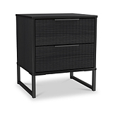 Callo Fluted 2 Drawer Bedside Matt Black from Roseland Furniture