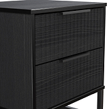 Callo Fluted 2 Drawer Bedside Matt Black from Roseland Furniture