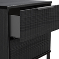 Callo Fluted 2 Drawer Bedside Matt Black from Roseland Furniture