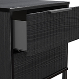 Callo Fluted 2 Drawer Bedside Matt Black from Roseland Furniture