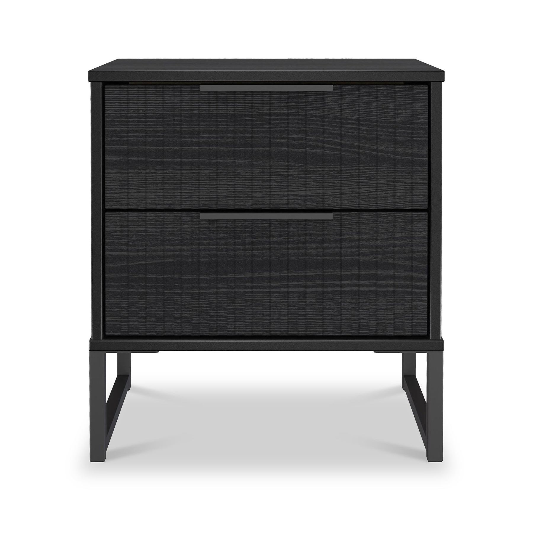 Callo Fluted 2 Drawer Bedside Matt Black from Roseland Furniture