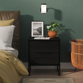 Callo Fluted 2 Drawer Bedside Matt Black from Roseland Furniture