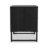 Callo Fluted 2 Drawer Bedside Matt Black from Roseland Furniture