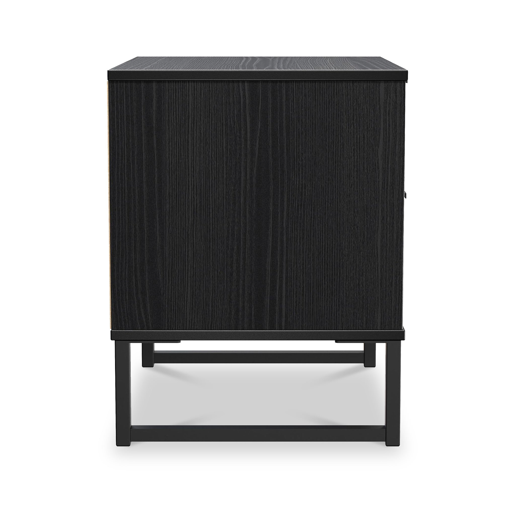 Callo Fluted 2 Drawer Bedside Matt Black from Roseland Furniture