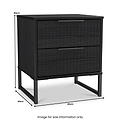 Callo Fluted 2 Drawer Bedside Matt Black from Roseland Furniture