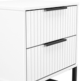 Callo Fluted 2 Drawer Bedside Matt White from Roseland Furniture