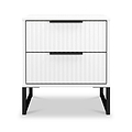Callo Fluted 2 Drawer Bedside Matt White from Roseland Furniture