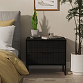 Callo Fluted 2 Drawer Side Table Matt Black from Roseland Furniture