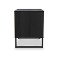 Callo Fluted 2 Drawer Side Table Matt Black from Roseland Furniture
