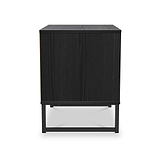 Callo Fluted 2 Drawer Side Table Matt Black from Roseland Furniture