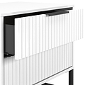 Callo Fluted 2 Drawer Side Table Matt White from Roseland Furniture