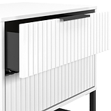 Callo Fluted 2 Drawer Side Table Matt White from Roseland Furniture