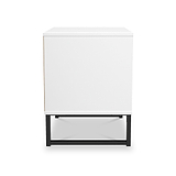 Callo Fluted 2 Drawer Side Table Matt White from Roseland Furniture