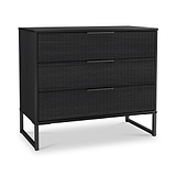 Callo Fluted 3 Drawer Wide Chest Matt Black from Roseland Furniture