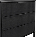Callo Fluted 3 Drawer Wide Chest Matt Black from Roseland Furniture
