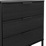 Callo Fluted 3 Drawer Wide Chest Matt Black from Roseland Furniture