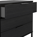 Callo Fluted 3 Drawer Wide Chest Matt Black from Roseland Furniture
